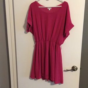Pink Short Sleeves Dress